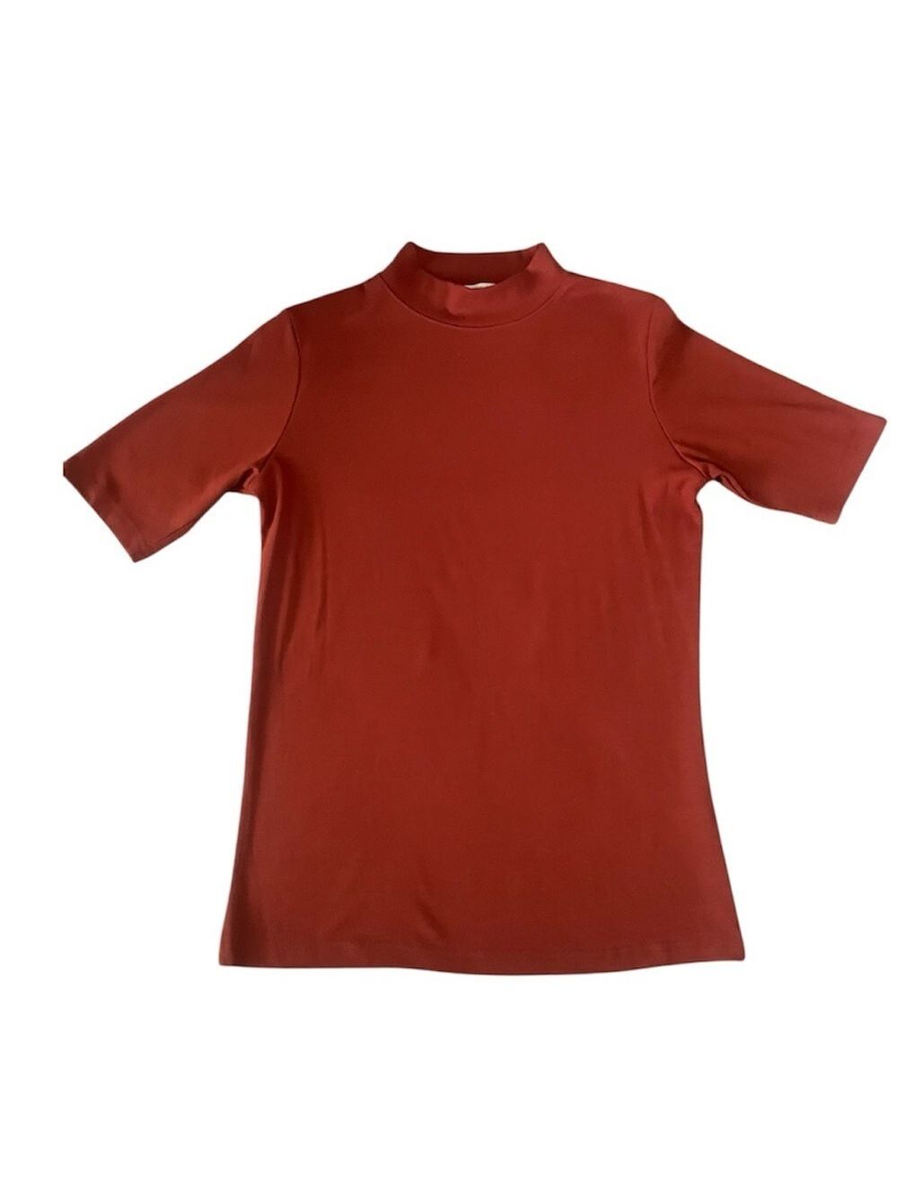 Rust Red Mock Neck Top - Size Medium